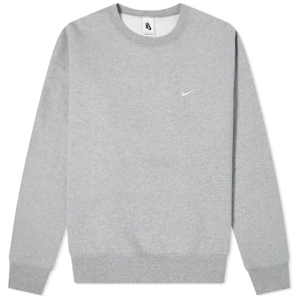Nike Men's NRG Fleece Crew Sweater Solo Swoosh CV0554-063 Grey SZ MEDIUM New